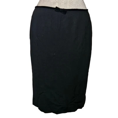 Tracy Reese Black Wool Blend Pencil Skirt with Back Slit Size 8 - Image 1 of 4