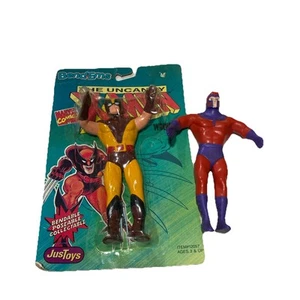WOLVERINE / MAGNETO 1991 The Uncanny X-Men Marvel Bendems Bendable Figure - Picture 1 of 12