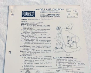1960 Lincoln Continental Premier Original GM Guide-Matic Service/Repair Info NOS - Picture 1 of 4