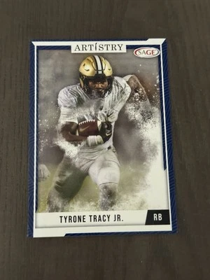 2024 SAGE Artistry Blue Parallel #21 TYRONE TRACY JR Football Card ROOKIE RC - Image 1 of 2