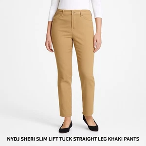 NYDJ Sheri Slim Lift Tuck Khaki Straight Leg Pants Size 10 - Picture 1 of 8