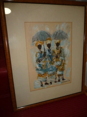 Pintura Tres Reyes Magos 1978 Jeff Kassman Sudáfrica artista Judaica Foto 1 de 4