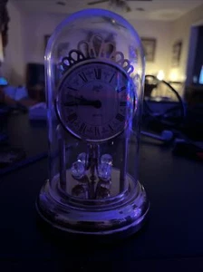 Estate Find Schatz Quartz Anniversary Clock with Dome Runs Pendulum Doesn’t Turn - Picture 1 of 7