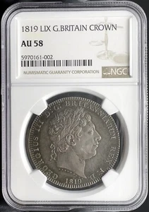 1819 Great Britain Crown NGC AU58 - Saint George Slaying Dragon Nice Toning! - Bild 1 von 2