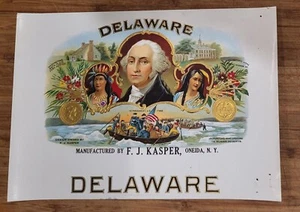 ADVERTISING Label Cigar Inner Delaware Kasper Oneida New York Indians - Bild 1 von 1