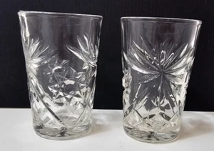 par de vasos de jugo Anchor Hocking Early American Prescut Star of David - Imagen 1 de 8