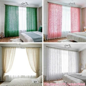 Crochet Window Curtain Rod Pocket and Hook Dual-use Drape Boho Curtains Panel - Picture 1 of 16