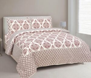 240 TC Cotton Bedsheet for Double Bed Floral Orange Jaipuri Bedsheet King