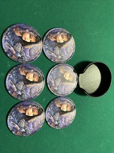 set of six fairy coasters with holder - Picture 1 of 7