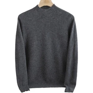 Men Autumn Winter fashion Half Turtleneck Wool Knit Top coat - Picture 1 of 35