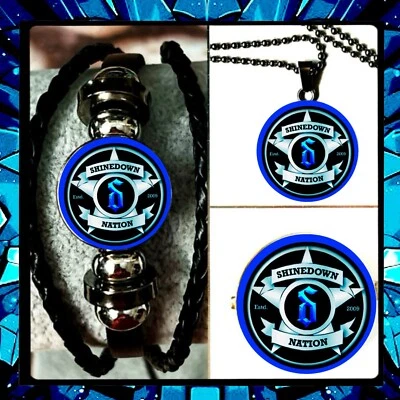 SHINEDOWN BAND SET 🇺🇸 BRACELET➕NECKLACE➕PIN Foto 1 de 2
