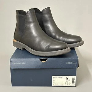 Cole Haan Boots Mens 12 M Go-To Chelsea Ankle Boots C36531 Black Pull On - Picture 1 of 13