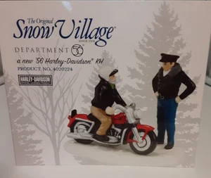 Dept 56 A New '56 Harley-Davidson KH 4020224 Christmas Snow Village Motorcycle - Picture 1 of 7