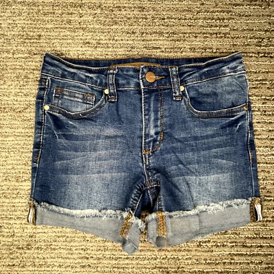 Joes Size 12 Kids Girls Cuff Shorts  Mid Rise Blue Denim - Image 1 of 4
