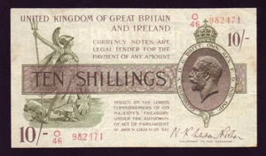GREAT BRITAIN P-358 D-T30 . (1922-23) 10 Shillings - Fisher.. O/46. aVF - Picture 1 of 2