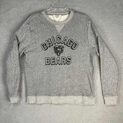 Chicago Bears Sweater Womens Large Pullover Crew Neck Long Sleeve Graphic Gray Cover