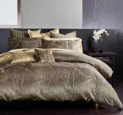 3 pc Donna Karan Home Sanctuary Jacquard Queen Duvet Cover & Shams Set Mink NIP - Image 1 of 4