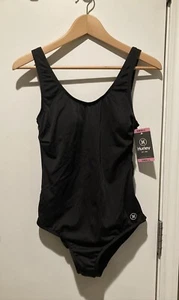 Hurley Badeanzug schwarz gerippt UPF 50+ Badeanzug Damen Small - Bild 1 von 5