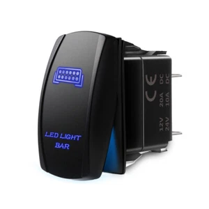 5pin ON-OFF Rocker Switch Blue Led Light Bar 12/24V For Car ATV UTV Waterpoof US - Picture 1 of 8