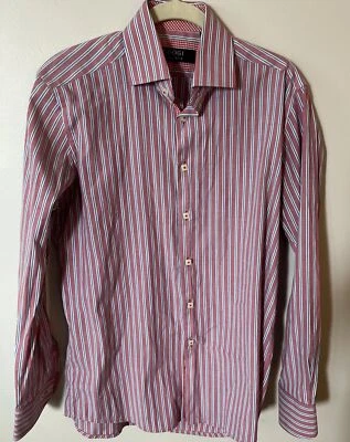 COOGI Long Sleeve Button Up Shirt Striped Red Blue 15.5 34/35 Medium - Image 1 of 4