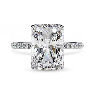 6 Ct Radiant Cut Diamond Solitaire Engagement Wedding Ring 14K WG Lab Grown - Picture 1 of 5