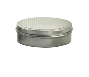 3 oz Round Flat Metal Tins with Rolled Edge Covers - 144 in case  SKS - Picture 1 of 4