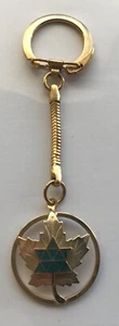 1967 Canada Centennial Maple Leaf 100th anniversary Logo Keychain Vintage 1960s - Picture 1 of 3
