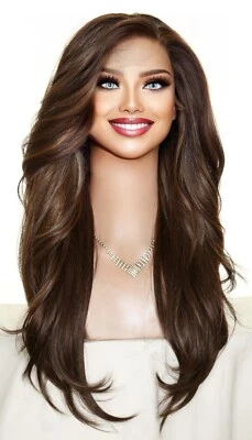 Swiss Lace Front Wig 4X4 Silk Top Handtied Heat Safe FS8.27.613 Long Thick 1229 - Image 1 of 4