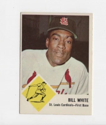 Tarjeta de colección de béisbol Bill White 1963 Fleer #63 St Louis Cardinals primera base Foto 1 de 2