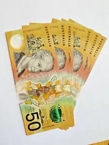 Billetes consecutivos de 50 dólares australianos 2018 generación 🙂 prefijo primero AC18 - Imagen 1 de 7