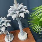 Palm Tree Candlestick Holder Blue and White Vintage Style 47cm Tall Large