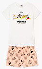 Ladies Disney Mickey & Friends Pyjamas 6-  24 T-shirt & Shorts Nightwear Primark