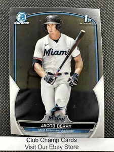 2023 #BCP-108 Jacob Berry Bowman Chrome 1st Prospect Baseball Marlins - Bild 1 von 2