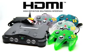 Nintendo 64 Console N64 (PAL) with HDMI Adapter, All Cables and 4x Controllers - Picture 1 of 1