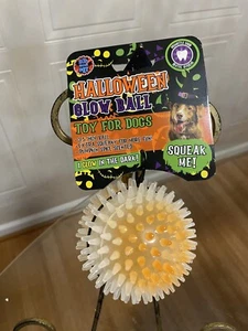 Bow Wow Spike Ball With Loud Squeaker Halloween Glow Ball - Picture 1 of 5