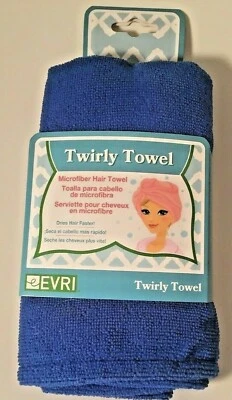 Womens Head Towel Evri Twirly Towel Royal Blue Brand New In Package OSFM - Image 1 of 4