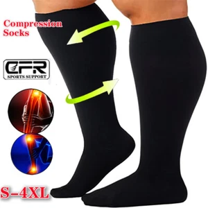 S-4XL Compression Socks Stockings Women Men Support Medical Travel 30-40 mmHg - Picture 1 of 14