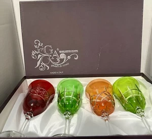 Cristal Gioielli Da Tavola Le Stelle Cristal Glasses Assorted Colors - Brand New - Picture 1 of 8