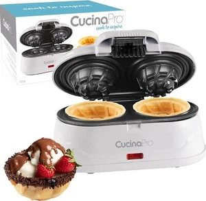 CucinaPro Double Waffle Bowl Maker- Make two 4" Ice Cream Cone Bowls at Once - Picture 1 of 4