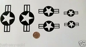 Stars and Bars WWII Warbird Airplane RC - Vinyl Stickers Decals - Select Color - Picture 1 of 3