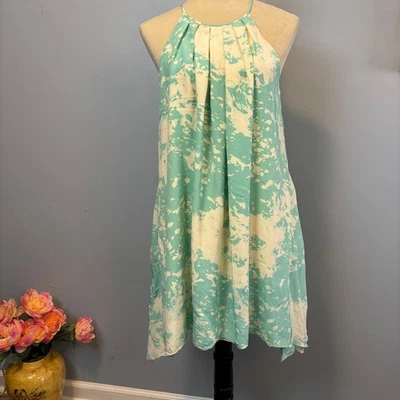 Vestido Jay Godfrey 100% Seda Cuello Halter Plisado Una Línea Cambio Costero Talla 10  Foto 1 de 4