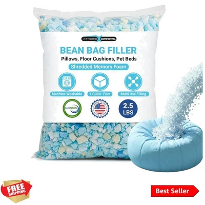 Espuma viscoelástica triturada suave y segura de 2,5 lb para bolsas de frijoles y relleno de almohadas Foto 1 de 4