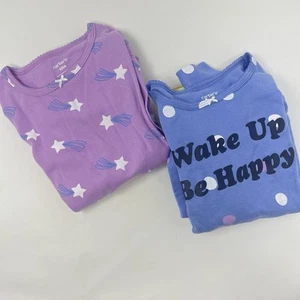 Carter’s Girl's Set of 2 Cotton Pjs Long Sleeve & Pants Polka Dots & Stars Sz 6 - Picture 1 of 6