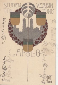 AK  Studentenverbindung Apollo München gelaufen 1912 - Bild 1 von 2