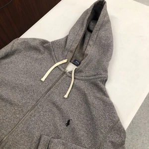 Polo Ralph Lauren Jacket Hoodie Mens XLT Gray Black Full Zip Waffle Lined Pony - Picture 1 of 24