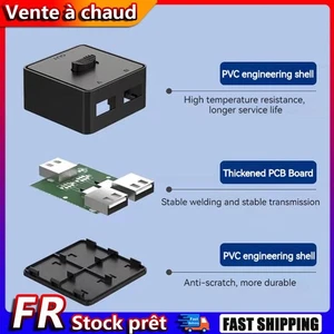 KVM USB HUB 2 en 1 sortie commutateur KVM pour PC clavier souris imprimante (USB - Zdjęcie 1 z 12
