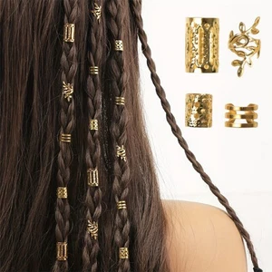 40PCS Hollow Hair Ring For Girls Women Dreadlock Hair Braid Rings Cuffs Decor - Picture 1 of 11