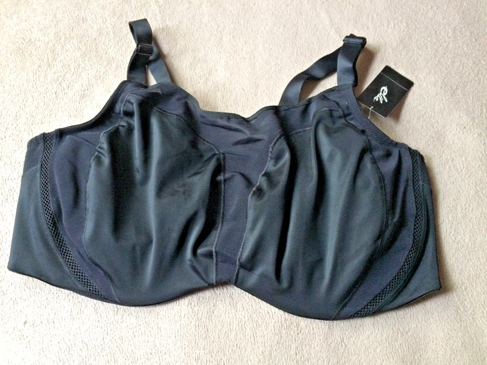 Elila 40i Black Zaylee Microfiber Underwire Sports Bra Style 2511