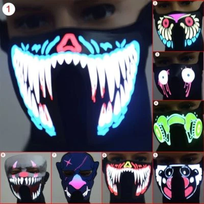 LED Mask Rave EDC Dreamstate Luminous Flashing Half Face Light Up Dance Party x1 - Image 1 of 4