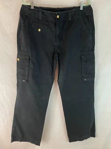 Ralph Lauren Hose 14 schwarz Baumwolle Utility Cargo Taschen Hi-Rise Reißverschluss vorne       - Bild 1 von 12